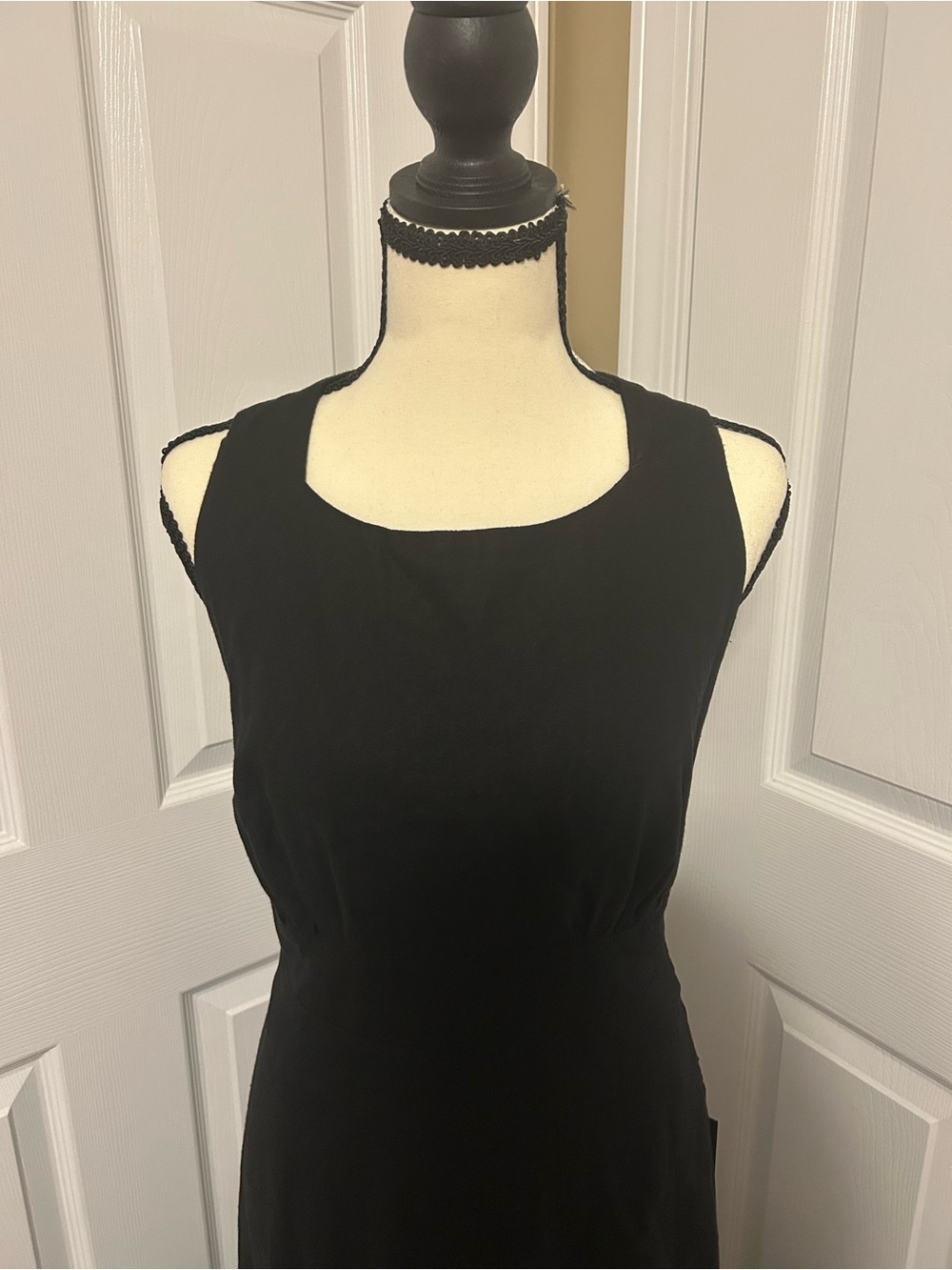 NWT Rachel Zoe Linen Blend Black Criss Cross Back Maxi Dress Sz 8 - Picture 12 of 12